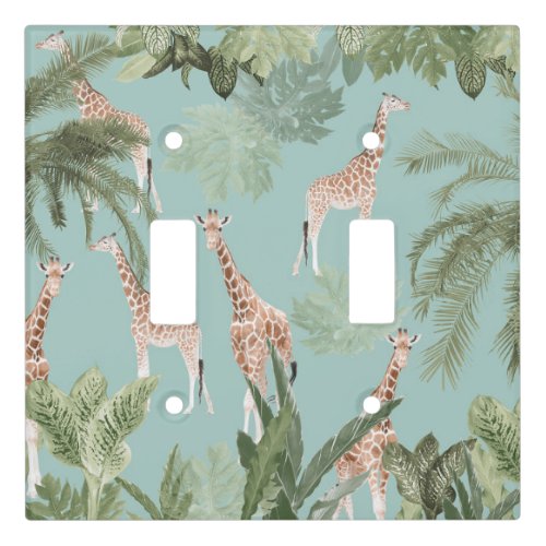 Giraffes in the Jungle 3 kids wall decor art Light Switch Cover