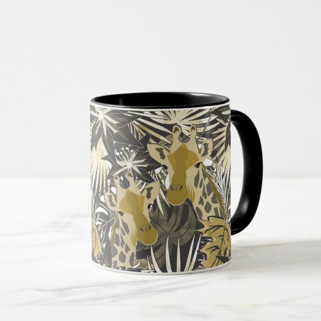 Giraffes in the night forest. mug (Front Right)