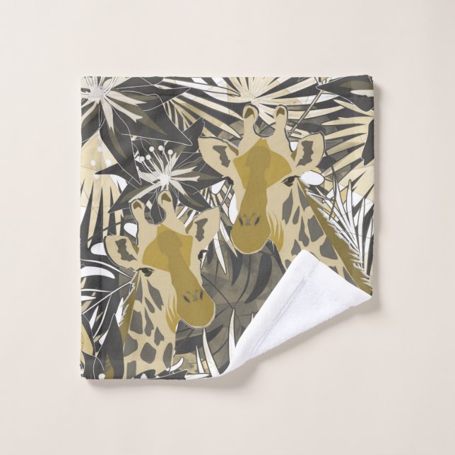 Giraffes in the night forest. wash cloth (Wash Cloth)