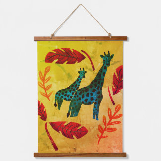 Giraffes Journeying Artwork  Hanging Tapestry