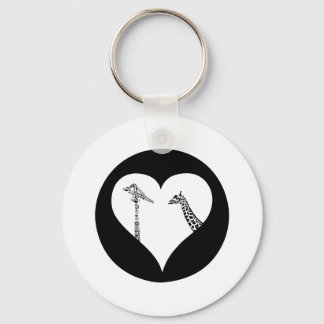 Giraffes Love Cranes Keychain