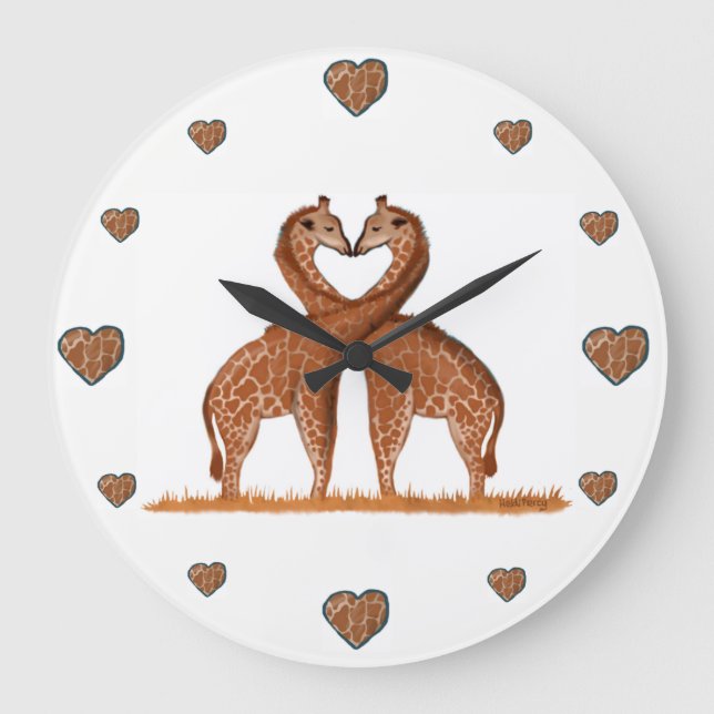 Giraffes Love Cute Clocks (Front)