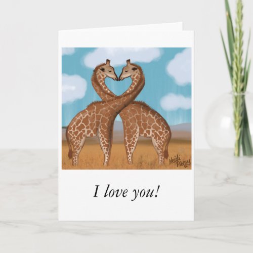 Giraffes Love Valentines Cards