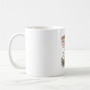 Giraffes Make Me Happy Vintage Floral Shirt Design Coffee Mug