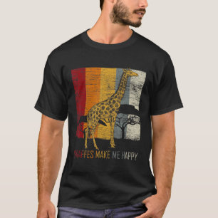 Giraffes Make Me Happy Zoo Keeper Animal Giraffe T-Shirt