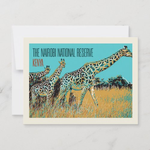 Giraffes of Kenya in Nairobi National Reserve Postcard