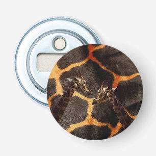 Giraffes On Exotic Giraffe Background, Bottle Opener