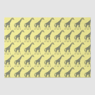 Giraffes on Yellow Tissue Paper