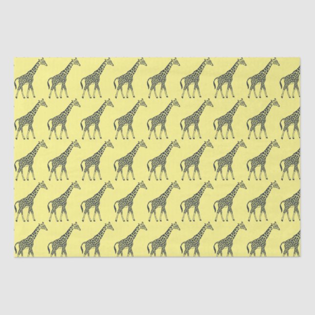 Giraffes on Yellow Tissue Paper (Front)