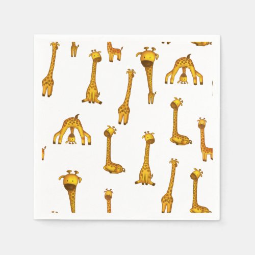 Giraffes Pattern Cute Minimalist Baby Shower Napkins