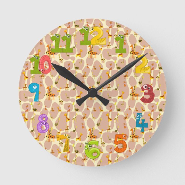 Giraffes Round Clock (Front)