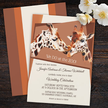 Giraffes Safari Zoo Wedding Invitation by AnnesWeddingBoutique at Zazzle