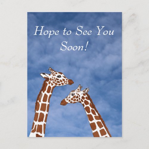 Giraffes See You Soon Postcard