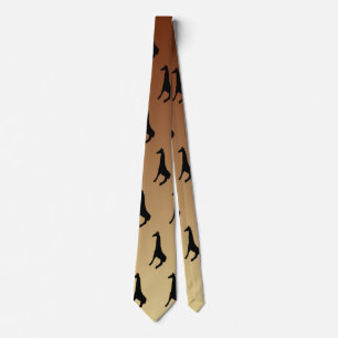 Giraffes Silhouette Neck Tie