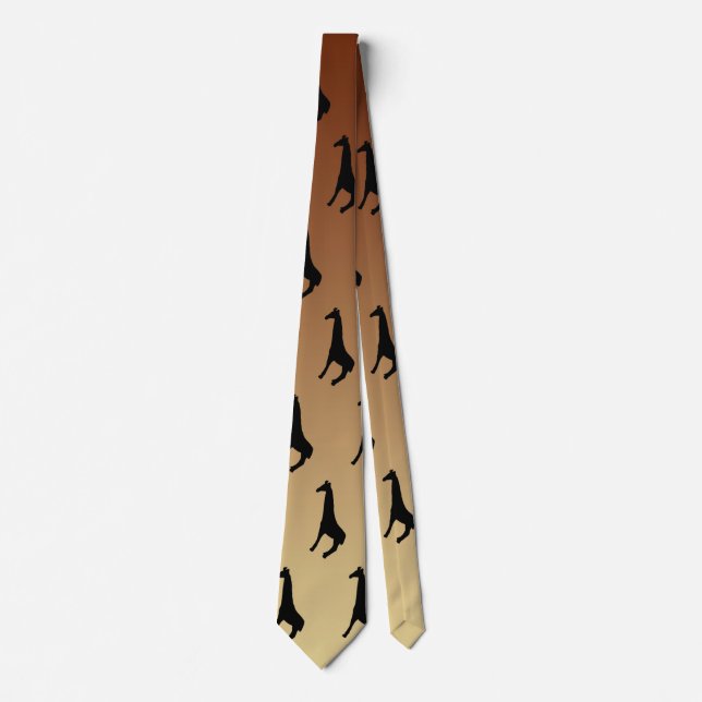 Giraffes Silhouette Neck Tie (Front)
