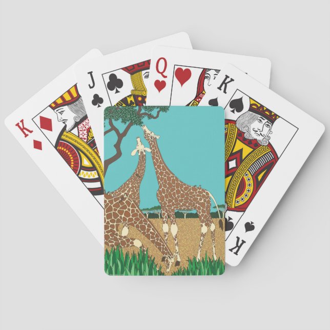 Giraffes & Tick Birds Poker Cards (Back)