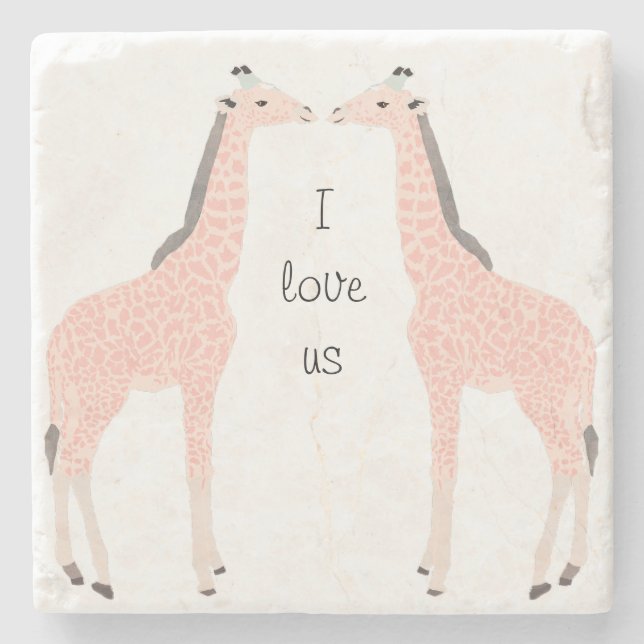 Giraffes Trinket Box Stone Coaster (Front)
