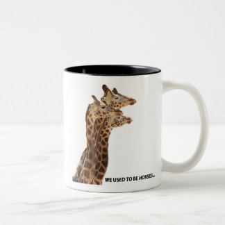Giraffes_used to be horses_Z Two-Tone Coffee Mug