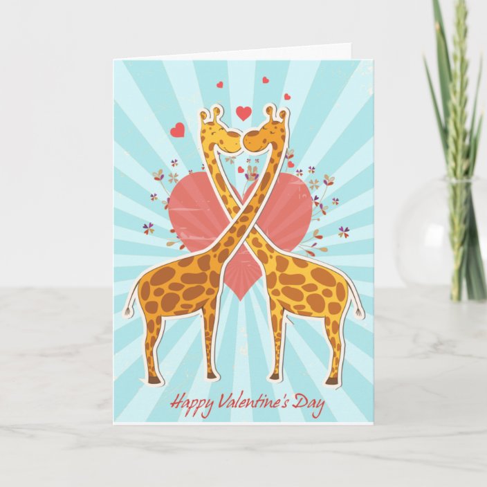 giraffes valentines day card | Zazzle.com