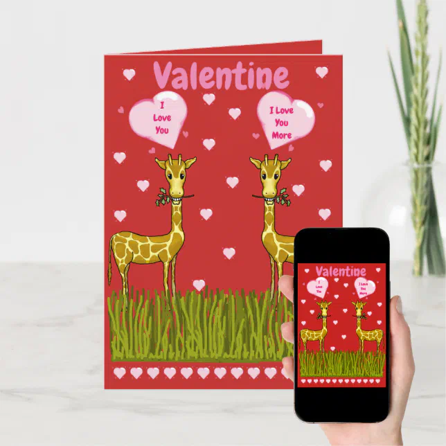 Giraffe's Valentine's Day Card | Zazzle