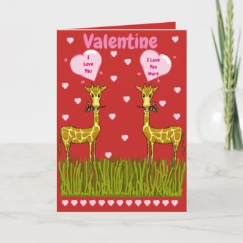 Giraffe's Valentine's Day Card by Shenanigins at Zazzle