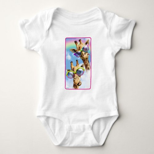 Giraffes With Sunglasses Baby Bodysuit