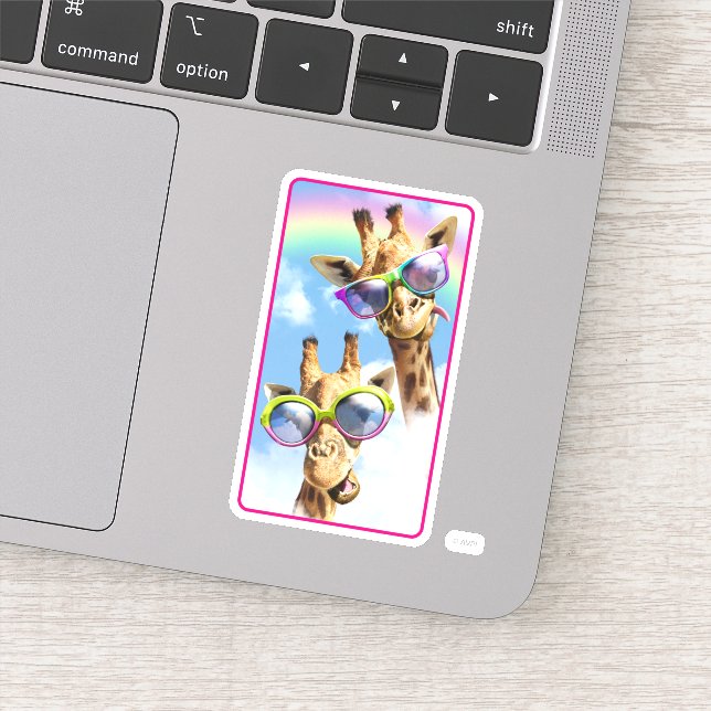 Giraffes With Sunglasses Sticker (Detail)