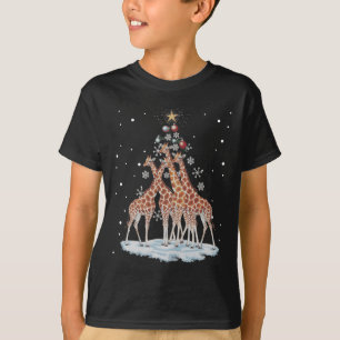 Giraffes Xmas Tree Giraffe Christmas Tree Merry Ch T-Shirt