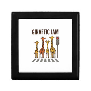 Giraffic Jam Funny Giraffe Crossing Vintage Vector Gift Box