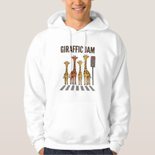 Giraffic Jam Funny Giraffe Crossing Vintage Vector Hoodie