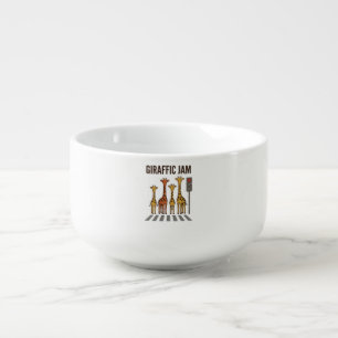 Giraffic Jam Funny Giraffe Crossing Vintage Vector Soup Mug