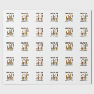Giraffic Jam Funny Giraffe Crossing Vintage Vector Wrapping Paper