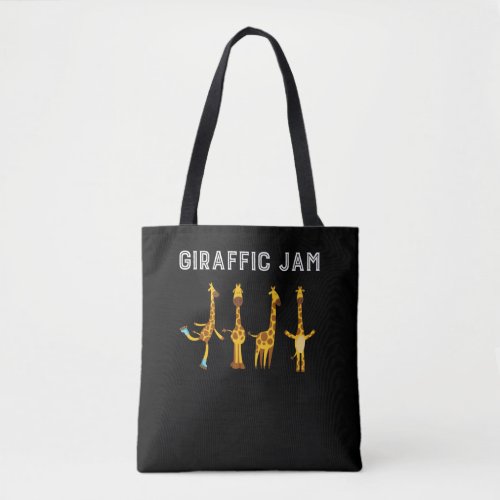 Giraffic Jam Giraffe Inline Skating Zoo Animal Tote Bag