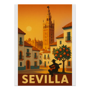 Giralda Glow – Seville Retro Art 2025 Poster