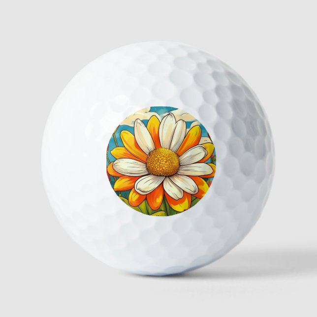  girasol tulipan flores golf balls (Front)