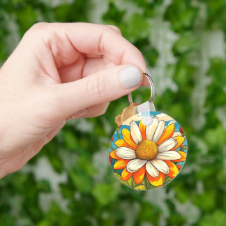 girasol tulipan flores keychain
