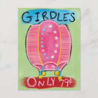 Girdles For Sale Postcard - Funny Fashion