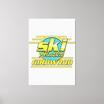 Girdwood Alaska 80s Ski Logo Canvas Print by bartonleclaydesign at Zazzle