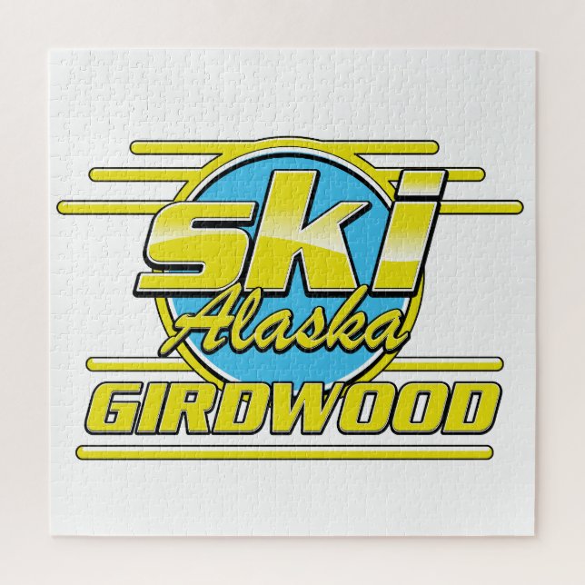 Girdwood Alaska 80s ski logo Jigsaw Puzzle (Vertical)