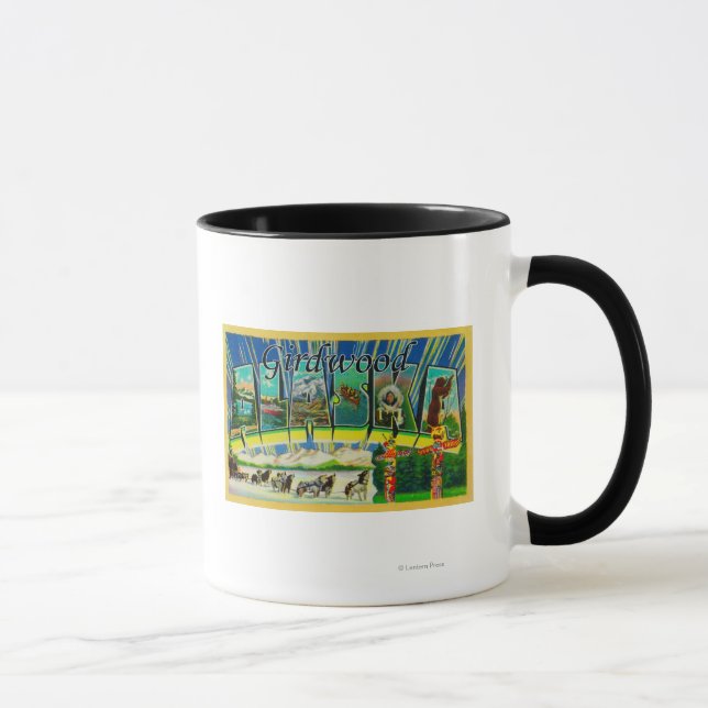 Girdwood, Alaska - Large Letter Scenes Mug (Right)