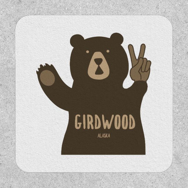 Girdwood Alaska Peace Bear Patch (Front)