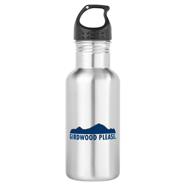 Girdwood Alaska Please Stainless Steel Water Bottle (Front)