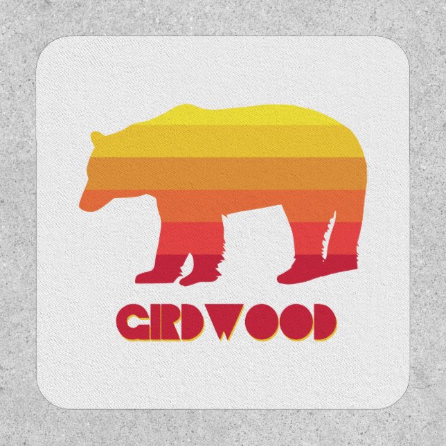 Girdwood Alaska Rainbow Bear Patch (Front)