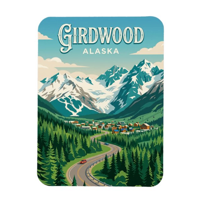 Girdwood USA Magnet (Vertical)
