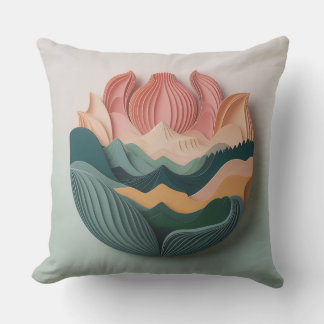 Giri Petal Relief 3D Batik Motif Throw Pillow