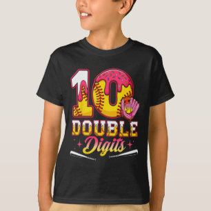 Girl 10 Double Digits 10th Birthday Ice Cream Soft T-Shirt