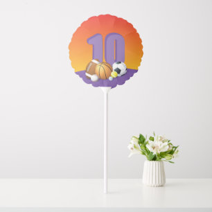 Girl 10th Birthday Sports Balls Balloon