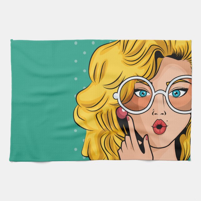 Girl #1 kitchen towel (Horizontal)