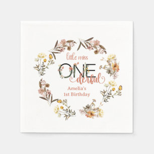 Girl 1st Birthday Little Miss Onederful Napkins