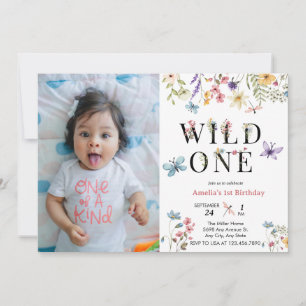 Girl 1st Birthday   Wild One Invitation